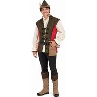 Das Kostümland Kostüm Robin Hood Kostüm für Herren - Grün Rot, Film Par