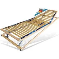 Lattenrost 28 Leisten, verstellbar, stabilisierender Mittelgurt MONTIERT, Matratzen Perfekt, Kopfteil 8 Fach Verstellbar, Fußteil 8 Fach Verstellbar, Spar-Set, verstellbarer Lattenrost, made in Germany