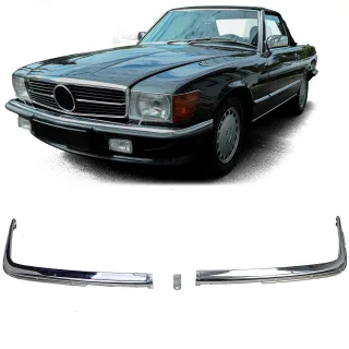 Chrom Front Stoßstange 2,3mm EU Ausführung 3-teilig für Mercedes SL R107 C107 ab 1971-1989