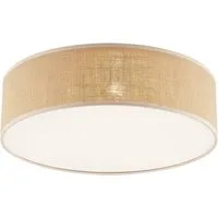 OTTO home Deckenleuchte Mikka, ohne Leuchtmittel, mit Leinenstoffschirm, Höhe 14 cm, E27, Leinen, Deckenlampe