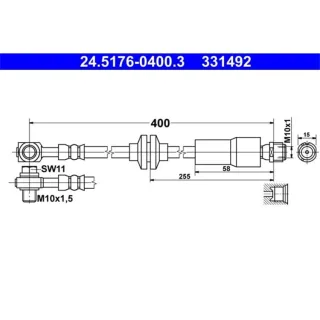 ATE Bremsschlauch vorne Chevrolet Cruze Orlando Volt Opel Ampera Astra