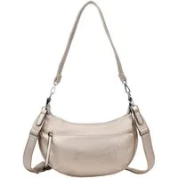 ITALYSHOP24 Schultertasche Damen Tasche Crossbody MOON Hobo Bag CrossOver Umhängetasche Body Bag, Halbmond Tragekomfort Brust Shopper Rücken Slingtasche Leder Optik