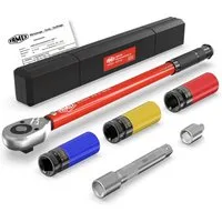 FAMEX Drehmomentschlüssel 10886-3-RS Drehmomentschlüssel Set 1/2 Zoll (12,5mm) (4% Genauigkeit, 6 St., vor Auslieferung zusätzlich geprüft), 30-210 Nm, mit Kalibrierschein