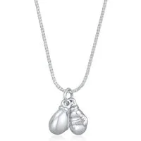 Kuzzoi Kette mit Anhänger Boxhandschuhe Modisch Stark 925 Silber, Boxhandschuhe