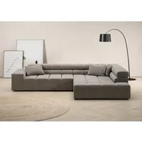 Home affaire Ecksofa Ancona, Ecksofa, incl. Kopfteilverstellung, Breite 319 cm, L-Form, wahlweise motorische Sitztiefenverstellung, auch in Cord + Easy Care