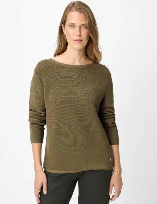 Brax Damen Strickpullover Style LESLEY faded khaki Grün Khaki, grün - khaki, Gr. 40
