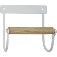Ib Laursen Toilettenpapierhalter Laursen - Toilettenpapierhalter Weiß Metall Holz 9143-11 WC