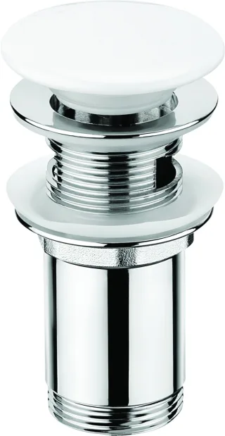 Neuesbad Serie 600 Klick-Klack Ablaufgarnitur, weiss/chrom, für Waschtische mit Überlauf NB1NHC_C10U1