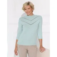 Witt Strickpullover Stehkragen-Pullover 3/4-Arm Ajourstrick