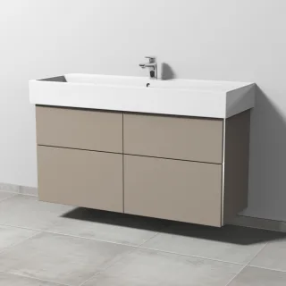 Sanipa 3way Waschtischunterbau zu Duravit Vero Air Waschtisch mit 4 Auszügen, Sandgrau-Matt BS43667