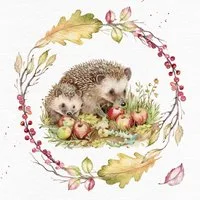 ti-flair Papierserviette, Servietten Papier 33x33cm 3-lag. mit Igel Motiv 20 Stück