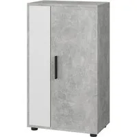 Vicco Kommode Berno, Beton/Weiß, 50.1 x 87.3 cm mit 2 Fächern (1 St)