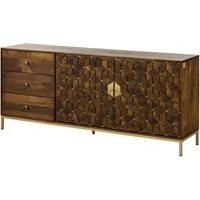 Massivmoebel24 Sideboard DIAMOND (Massivholz), Sideboard Mango 180x40x77 braun geölt DIAMOND #210