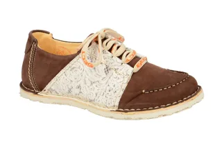 Eject 9405/1.019 SONY3DEAL Damen Schn?rschuhe Braun Beige Echtleder Wechselfu...