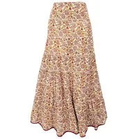 Guru-Shop Minirock Langer Boho Stufenrock, Maxirock Hippie chic,.. alternative Bekleidung