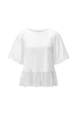 Rich & Royal - Balloon T-Shirt with Peplum white - Gr. - S