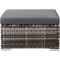 Arebos Hocker Sitz, Ablage In- & Outdoor geeignet inkl. Sitzkissen Polyrattan, Leichtes, witterungsbeständiges, rostfreies Aluminiumgestell