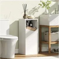 HOMCOM Badkommode mit Verstellbaren Ablagen, offenem Fach, Soft-Close-Tür (Toilettenschrank, 1 St., 1 Badezimmerschrank), Schmal, Soft-Close-Tür, verstellbare Einlegeböden