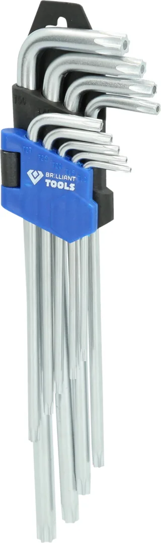 Brilliant Tools Winkelstiftschlüssel-Satz, 9-tlg, Torx-Profil, lang - BT044019
