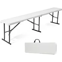 Sekey Gartenbank 180cm Klappbank Bierbank Gartenbank Campingbank bis 300kg Belastbar, Klappbar Bierbänke, Sitzbank Kunststoff