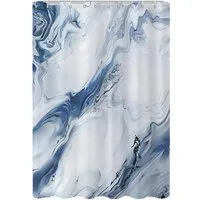 Agger Duschvorhang Modern – Abstrakt Marmor Aquarell Design, Wasserdicht & Waschbar Breite 180 cm (1-tlg), Badvorhang für Dusche & Badewanne
