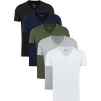 Yazubi T-Shirt modisches Shirt Mythic (Spar-Set, 5er-Pack) bequemes T-shirt mit V-Ausschnitt