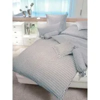 Janine Wendebettwäsche modernclassic 3912, 100% Baumwolle, Mako-Satin, 2 teilig, mit Reißverschluss, Streifen Design