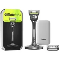 Gillette Nassrasierer Gillette Labs Rasierer mit Etui, 2 Klingen & Magnethalterung Premium, 4-tlg.
