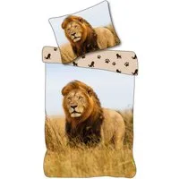 BrandMac Bettwäsche Löwe - Wende-Bettwäsche-Set, Raubkatze 135x200 & 80x80, Baumwolle, 100% Baumwolle