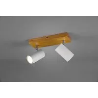 TRIO Leuchten Deckenstrahler Marley, ohne Leuchtmittel, mit Holz Baldachin, Strahler dreh- und schwenkbar