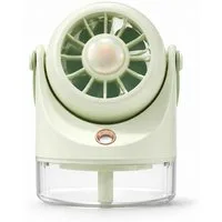 HS.SUPPLY Tischventilator Kompakter Tischventilator mit Sprühnebel & Akku, Kompakt, tragbar, mit Sprühnebel und 3 Windstufen
