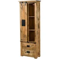 Massivmoebel24 Dreh-/Schwebetürenschrank RAILWAY (Schrank Mango 70x35x195 natur lackiert RAILWAY #184) Schrank Mango 70x35x195 natur lackiert RAILWAY #184