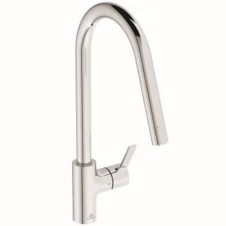 Ideal Standard Küchenarmatur Gusto Ausladung 240mm 1F-Brause Niederdruck Chrom, BD415AA BD415AA