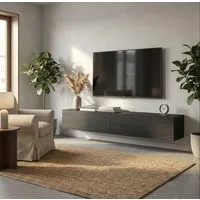 Selsey TV-Schrank BALEO hängendes Designmöbel mit 2 grifflosen Klappen und 2 Fächern 200 cm