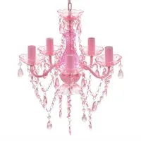 vidaXL Kronleuchter Kronleuchter 5 Glühbirnen Rosa