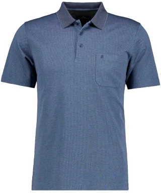 RAGMAN - Softknit-Polo fishnet Marine - Gr. - XL