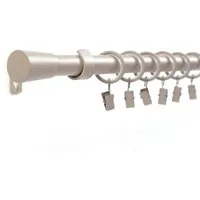 Deco-Raum Gardinenstange Liya, Ø 19 mm, 1-läufig, kürzbar, Wunschmaßlänge, verschraubt, Komplett-Set mit Ringen und Klammern,Befestigungsmaterial