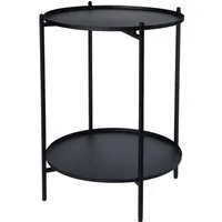 Spetebo Beistelltisch Metall Beistelltisch klappbar schwarz - Ø 35 cm
