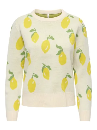 ONLY - ONLELYNA LS O-NECK KNT Birch - Gr. - S