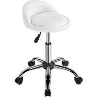 Yaheetech Drehhocker Barhocker mit 5 Rollen (1 St), Arbeitshocker 55,5 cm – 70 cm Höhenverstellbar & 360° Drehbar
