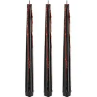 partydeco Spitzkerze, Blutkerzen 20,4cm Wachs 3er Set Schwarz / Rot