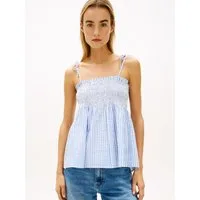 Tommy Hilfiger Smoktop SWIMSHOP SEERSUCKER SMOCKED TOP Baumwolle, Träger zum Binden