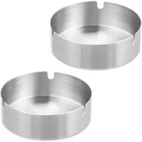 relaxdays Aschenbecher Edelstahl 10er Set