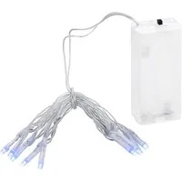 Linder Exclusiv GmbH LED-Lichterkette, Batterie 0,9m 10 LEDs kaltweiß Ø3mm innen transparentes Kabel