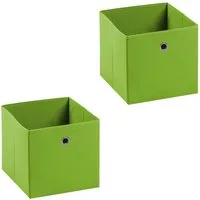 IDIMEX Aufbewahrungsbox ELA (Set), Aufbewahrungsboxen im 2er Set, Regalboxen mit Griff 27x27cm grün
