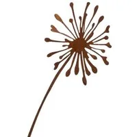 Dragimex Gartenstecker Metall Stecker. PUSTEBLUME. Rost Gartenstecker. Blume 75 cm.