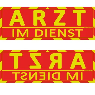 Einsatz Wendeschild WSB2 für die Sonnenblende "Arzt im Dienst"  "Arzt im Dienst"