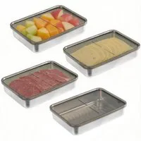 OSTWOLKE Frischhaltedose Aufschnittdosen Fresh Lebensmittel Aufbewahrungsbox mit Sichtdeckel, (4-tlg), Aufschnittbox, Kühlschrank Gefrierschrank Organizer