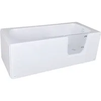 Belvit Badewanne für Senioren mit Tür 170 cm, Rechteckige Badewanne barrierearm, Dusch-Badewanne mit niedrigem Einstieg, rechts oder links