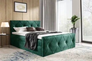 Boxspringbett Schlafzimmerbett LEWIS LUX 200x200cm in Stoff Fresh Grün